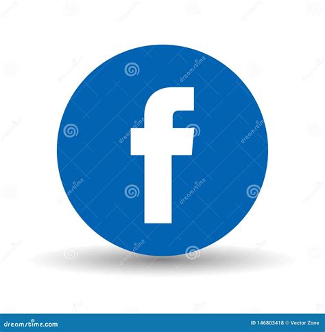 Facebook Social Media Logo In Circle Editorial Stock Photo