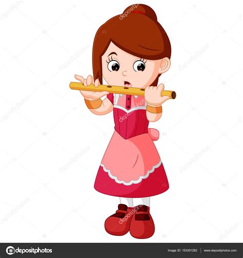Girl Playing Flute Stock Vector Image By ©hermandesign2015