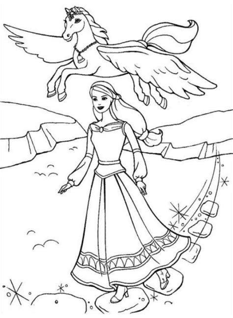 A great set of printable rainbow coloring pages to give your little one. Barbie and horse coloring pages download and print for free
