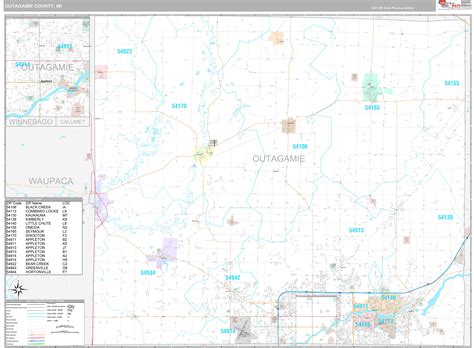 Outagamie County, WI Wall Map Premium Style by MarketMAPS - MapSales