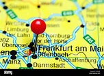 Offenbach pinned on a map of Germany Stock Photo - Alamy