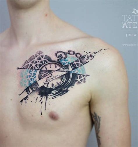 Watercolor Pocket Chest Tattoo 100 Awesome Watch Tattoo Designs