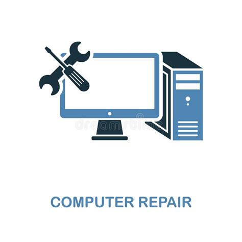 Computer Repair Icon In Two Colors Simple Element Symbol Computer