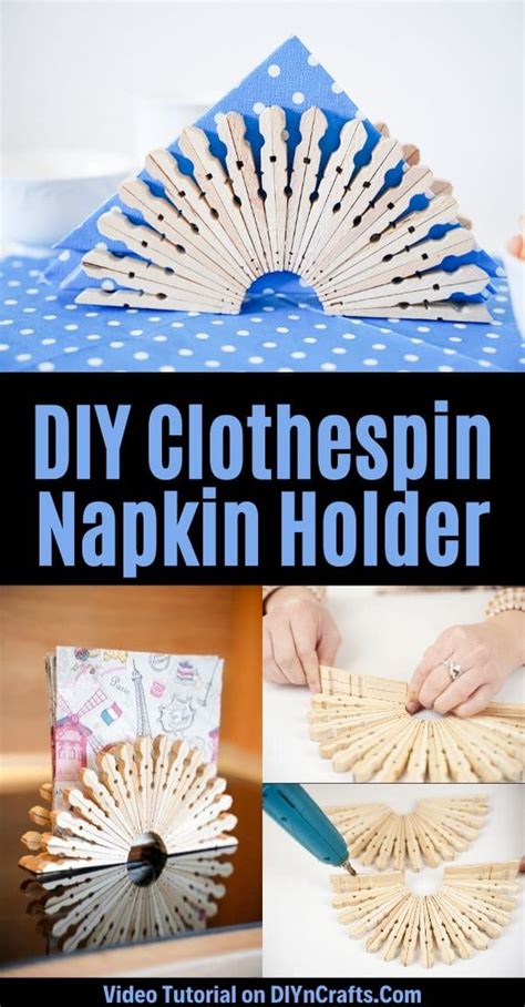 Rustic Upcycled Clothespin Napkin Holder Diy And Crafts