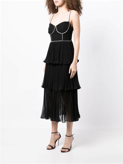 Self Portrait Crystal Embellished Corset Style Midi Dress Farfetch