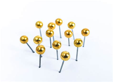 Gouden Push Pins 100 Pc Kaart Push Pins Gouden Bal Push Etsy Nederland