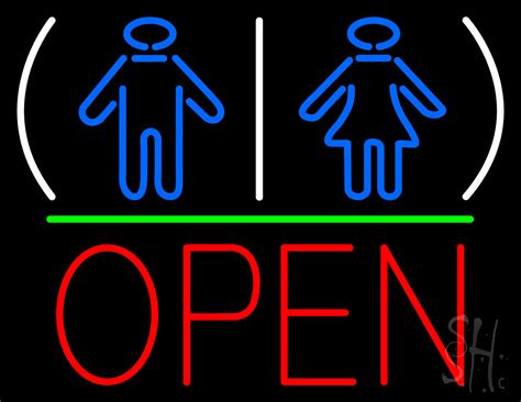 Restroom Girl Boy Logo Open Led Neon Sign Restroom Neon Signs