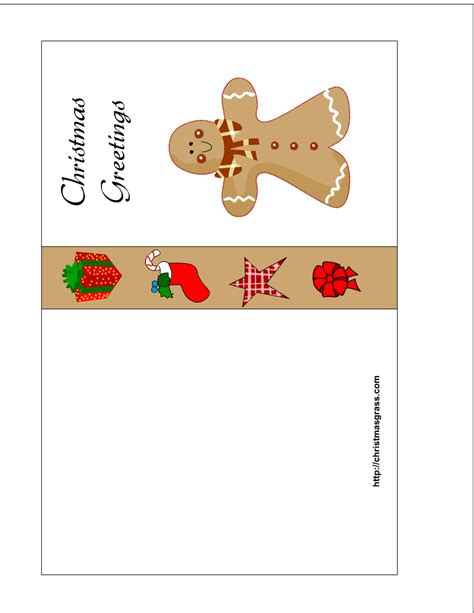 Most printers can print on stock card paper if you adjust the settings. Free Printable Christmas Card with Gingerbread man