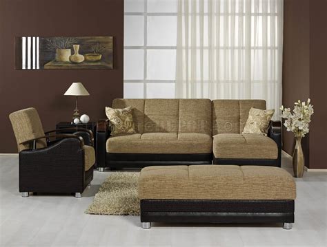 Modern Two Tone Living Room Wmultifunction Sectional Sofa Bed