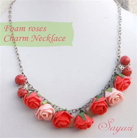 Foam Roses Charm Necklace Jewels Of Sayuri