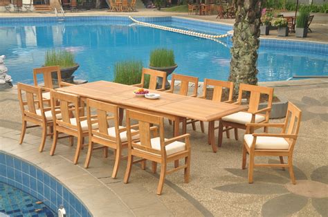 Grade A Teak Dining Set 10 Seater 11 Pc 118 Double Extension