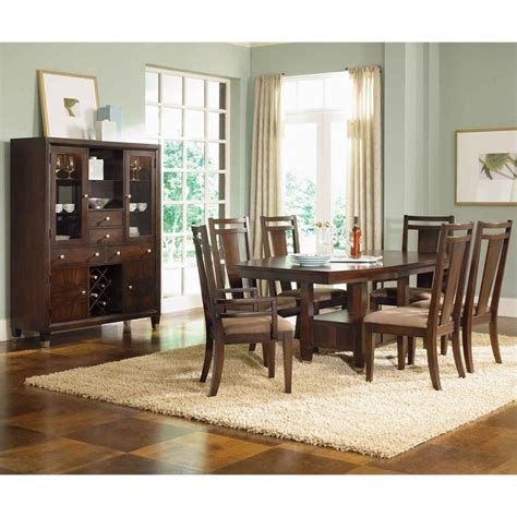 Dining room table with hutch. Broyhill Northern Lights 7 Piece Dining Table Set in Dark ...