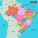 mapa del país de brasil con nombres de ciudades 21253674 Vector en Vecteezy