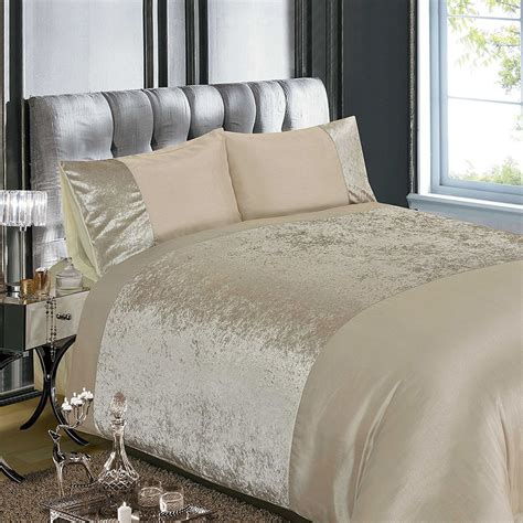 Luxury Embellished Duvet Cover Sets Diamante Velvet Shimmer Double