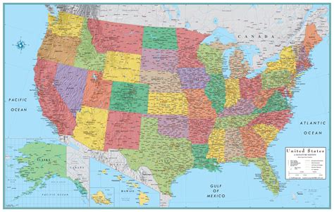 Buy 50 X 32 Rmc Signature Edition United States Wall Map Laminated Online At Lowest Price In