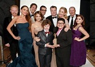 The Modern Family cast after winning the 2012 Golden Globe for Best ...