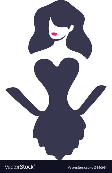 Beautiful Girl Logo Design Royalty Free Vector Image