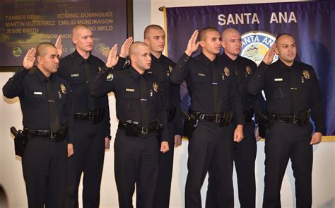 Santa Ana Pd Swears In Seven New Officers Who Are Graduates Of Basic