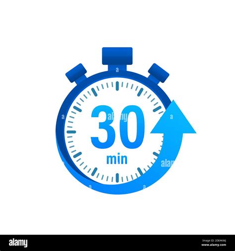 The 30 Minutes Stopwatch Vector Icon Stopwatch Icon In Flat Style