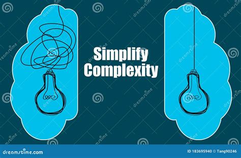 Simplify Complexity With Light Bulbs Idea Concept Stock Illustration
