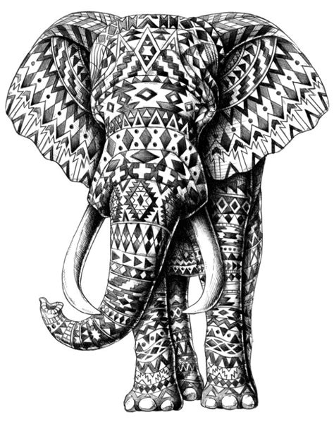 Elephant Print Art Tribal Elephant Tribal Elephant Art