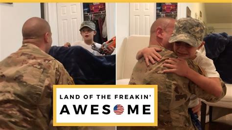 military dad surprises son during nerf war after deployment youtube