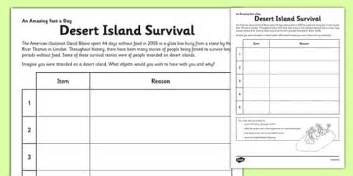 Desert Island Survival Worksheet Activity Sheet Desert