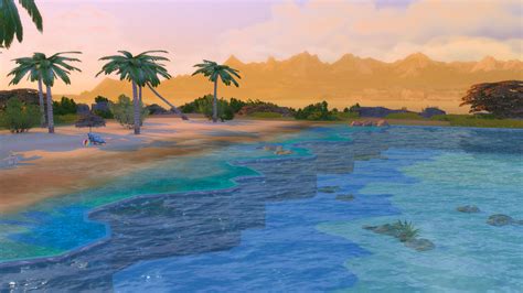 Mod The Sims Tropical Beach With Real Waves The Sims 4 Lots