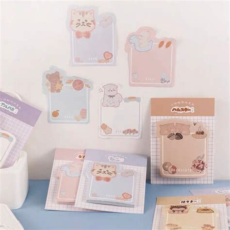 100pcs Cute Memo Pads Kawaii Notepads Set Cute Stickers Etsy