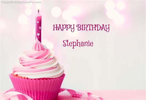 ️ happy birthday cupcake candle pink cake for stephanie