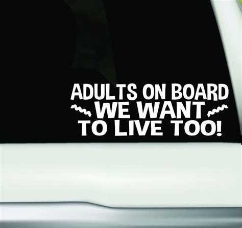 adults on board bumper sticker adults on board funny car etsy vinyl bumper stickers funny