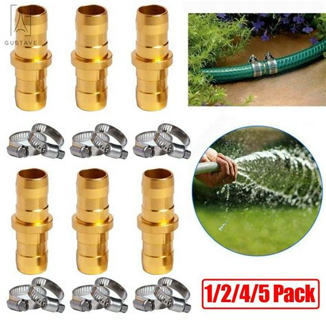 Gustavedesign Aluminum Garden Water Hose Repair Mender Kit 34 58 Male Female Connector With