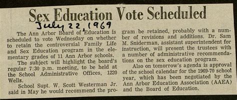 Sex Education Vote Scheduled Ann Arbor District Library