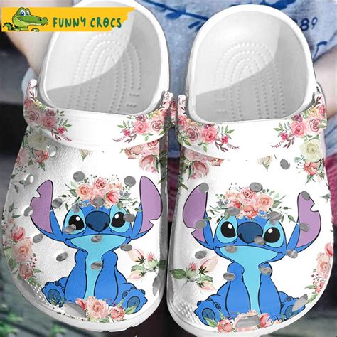 Funny Disney Stitch Floral Crocs Crocband Clog Discover Comfort And