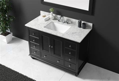 Elemental console vanity in walnut finish and ventus bath sink with faucet deck. Exclusive Heritage 48″ Single Sink Bathroom Vanity In ...
