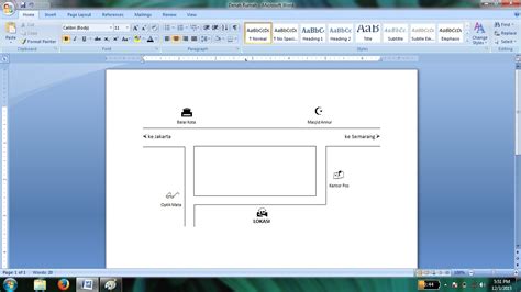 Cara Membuat Denah Lokasi Dengan Microsoft Word Lengkap Gambar