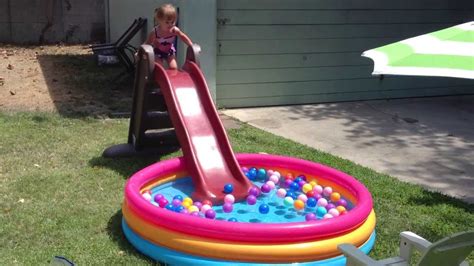Kiddy Pool Slide Pit Balls Endless Backyard Summer Fun Youtube