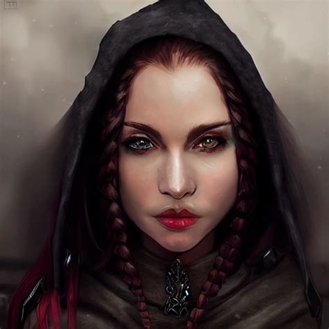 dnd character portrait female elf elf ears medieval midjourney