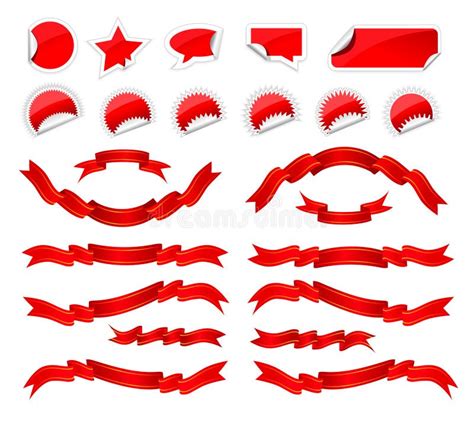 Stickers And Ribbons Set Stock Vector Illustration Of Flag 16668049