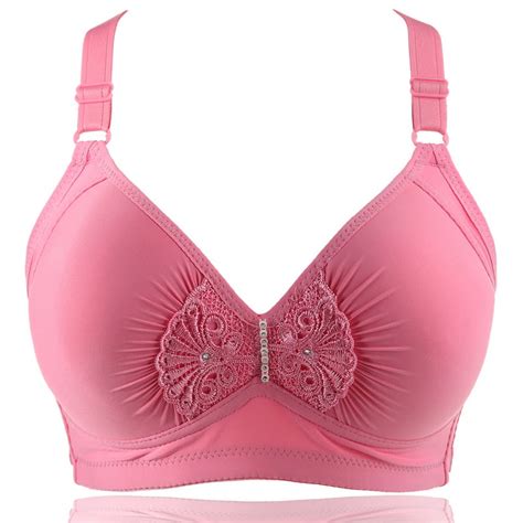 Large Size Thin Section Solid Color Adjustment Bra Gathered No Steel
