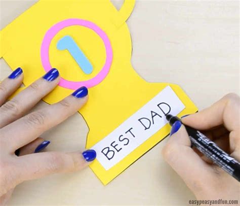 Fathers Day Trophy Card With Printable Trophy Template In 2022 Diy