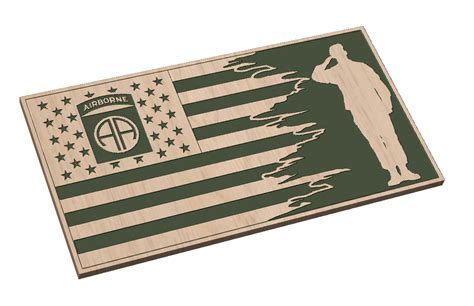 Tattered Flag With 82nd Airborne Paratrooper Digital Files Svg Ai