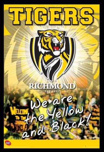 Richmond Football Club Afl Richmond Tigers Logo Poster Framed Ebay
