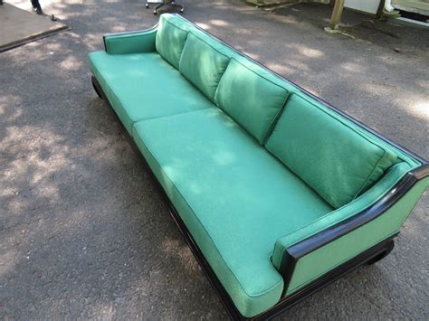 Gorgeous Asian Modern Michael Taylor Style Chinoiserie Sofa Midcentury