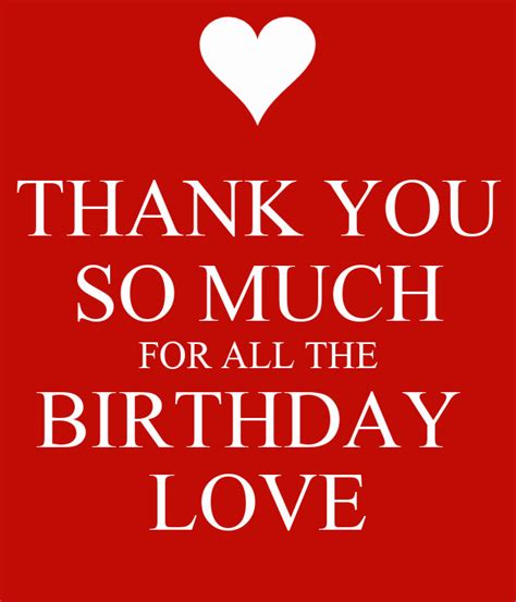 Thank You So Much For All The Birthday Love Poster Anelle Keep Calm