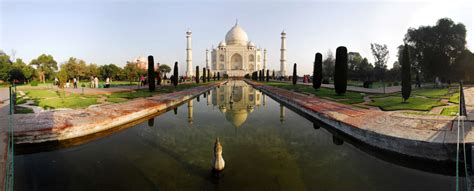 Panorama Photo Of Taj Mahal Reflection By Photo Stock Source Monument