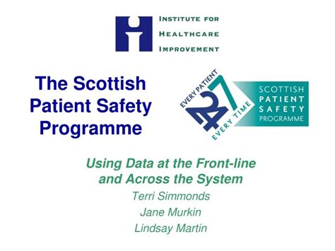 Ppt The Scottish Patient Safety Programme Powerpoint Presentation