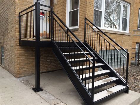 Outdoor iron stair railings are designed to be easy to install. Wrought Iron Outdoor Stair Railings; black metal ...