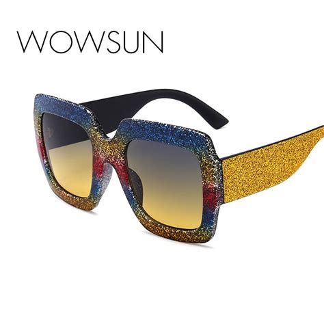 Wowsun 2018 New Crystal Sunglasses Women Men Brand Designer Eyewear
