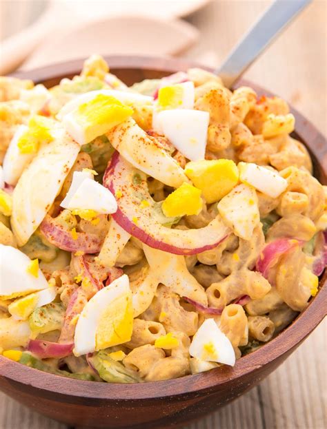 It's 2 cups of mayonnaise. Deviled Egg Macaroni Salad | Fitness Food Diva